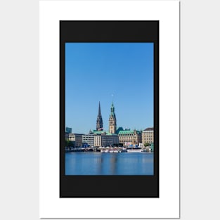 Inner Alster, City Hall, Hamburg, Germany Posters and Art